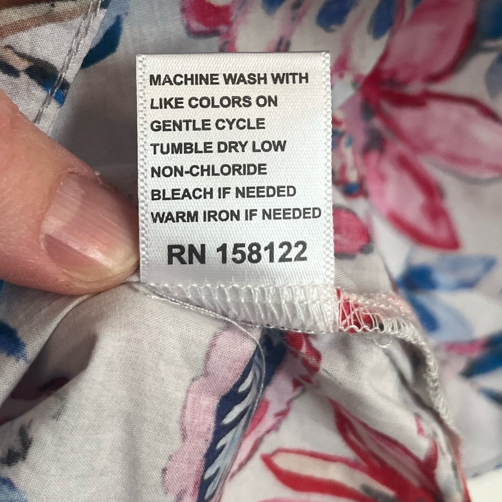 NWT Floral Short-Sleeve Blouse - Pink & Blue Floral - Picture 8 of 8